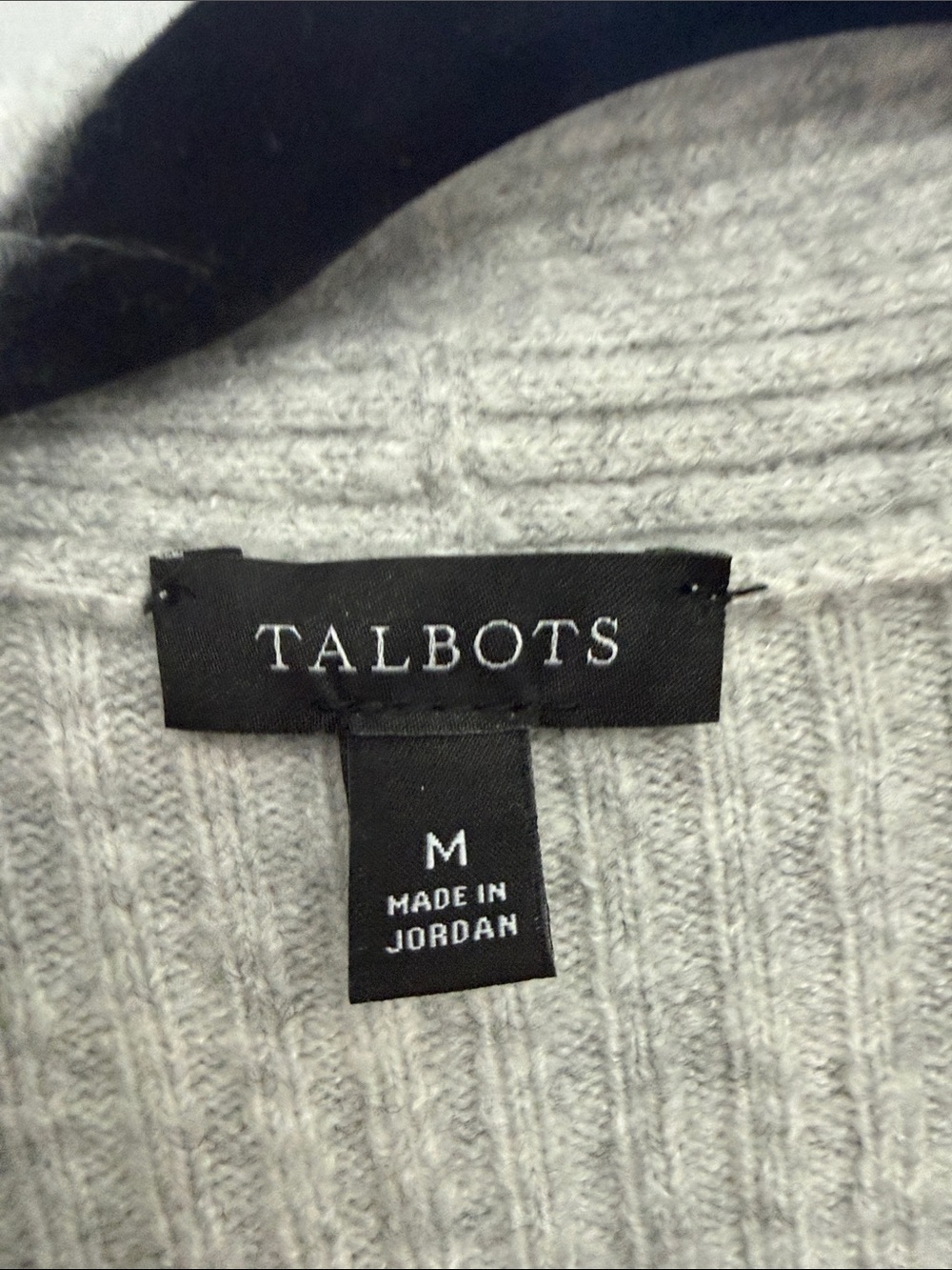 Talbots Heather Gray Ribbed Open-Front Long Cardigan - Picture 2 of 3